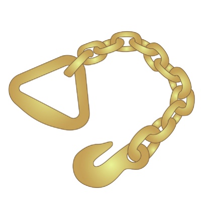 USA Chain With Delta Ring And Grab Hook Each On one End USA Standard